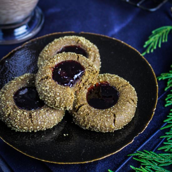 Gingerbread Thumbprint Cookies
