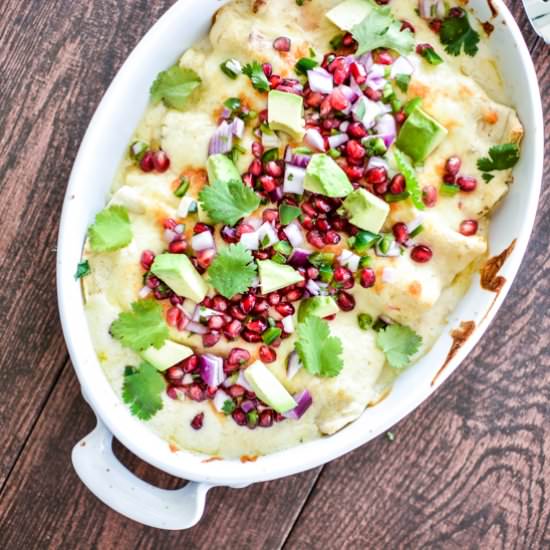 Green Chile Chicken Enchiladas