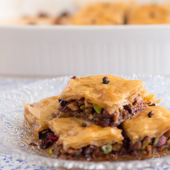 Cranberry & White Chocolate Baklava