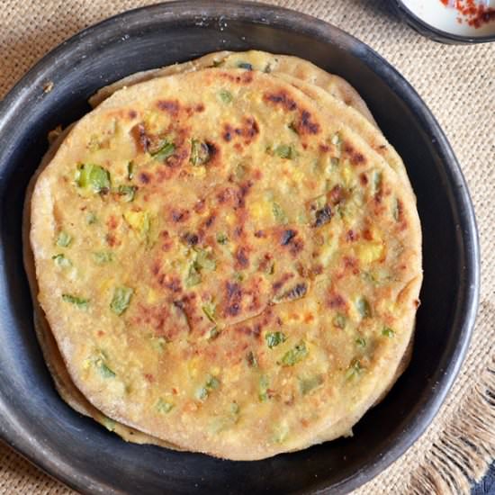 Cheese capsicum paratha