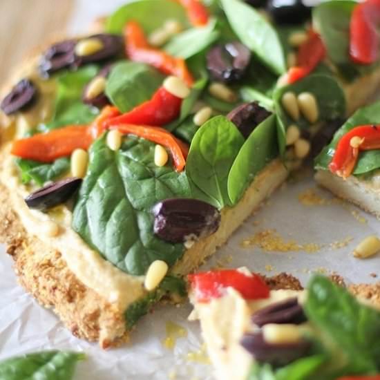 Greek Hummus Pizza