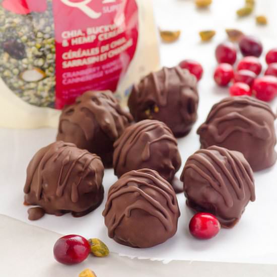 Cranberry Pistachio Chocolate Bites