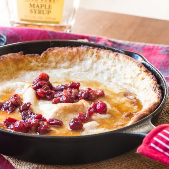 Eggnog Dutch Baby & Cranberries