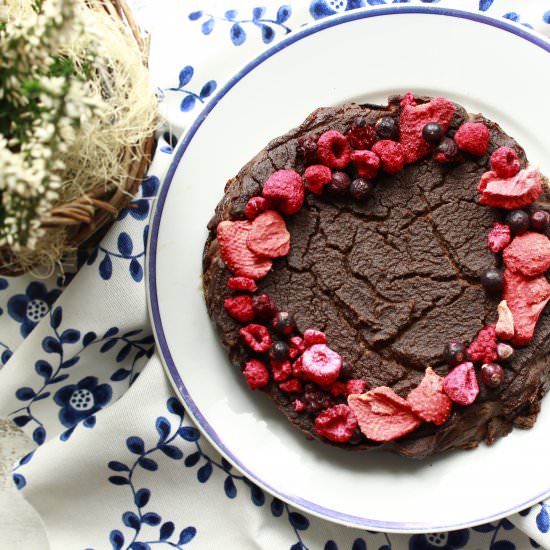 Tofu chocolate-coffee cheesecake