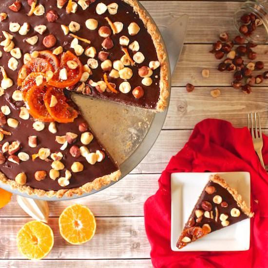 Vegan Orange Chocolate Tart