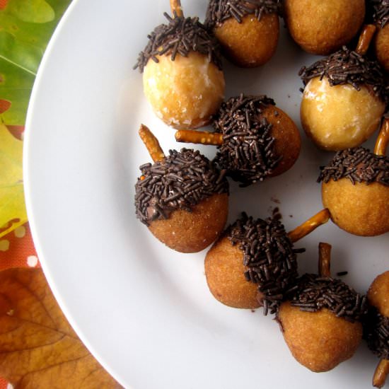 Easy Acorn Doughnut Holes