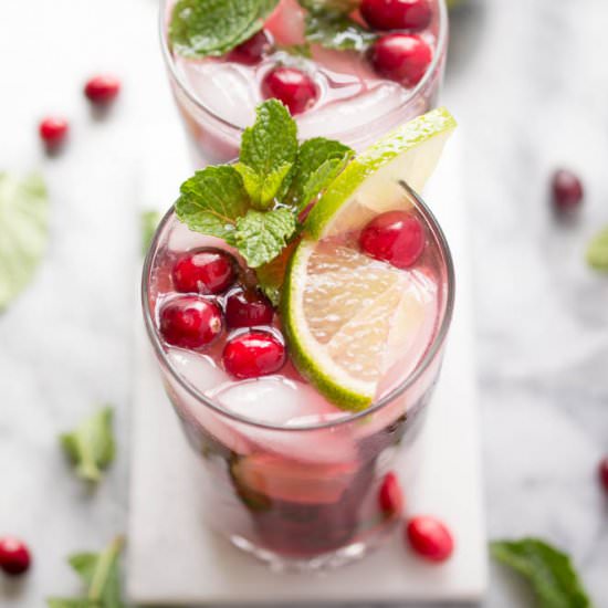 Cranberry Pomegranate Mojito