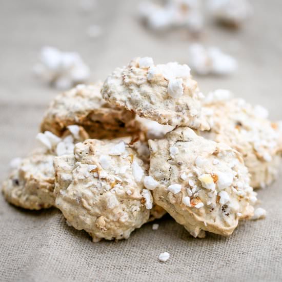 Popcorn & Coconut Meringue Cookies