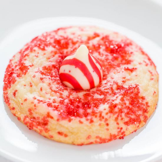 Candy Cane Blossom Sugar Cookies