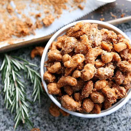 Candied rosemary nuts