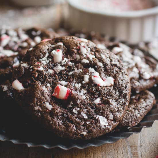 Caramel Peppermint Brownie Cookies