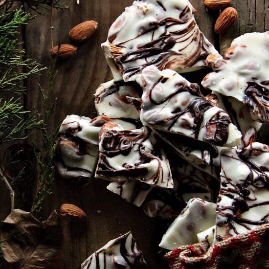 Marbled Chocolate Almond Bark