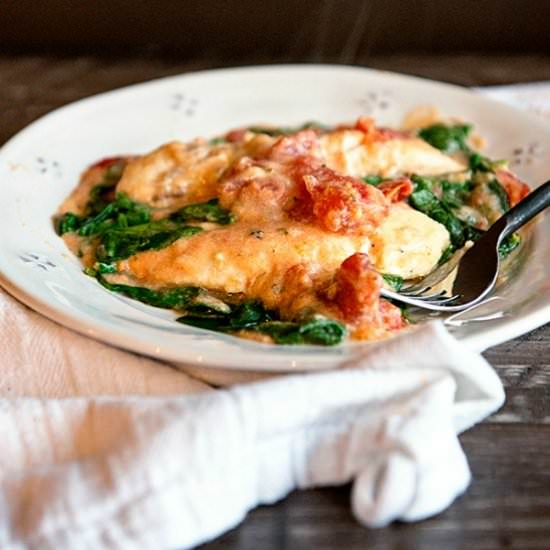 Saucy Chicken and Spinach