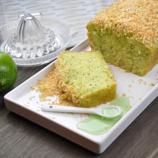 Lime Coconut Poppyseed Yogurt Loaf