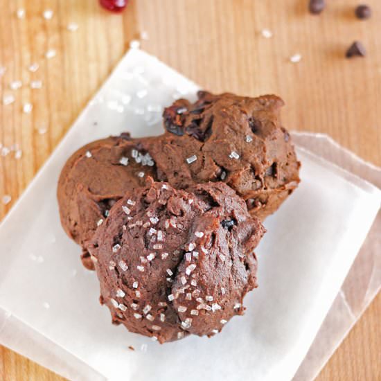 Choc Cranberry Gingerbread Cookies