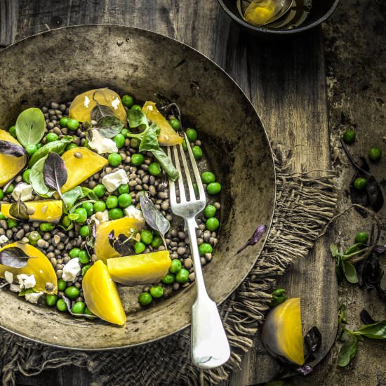 Beetroot, Lentil and Pea Salad