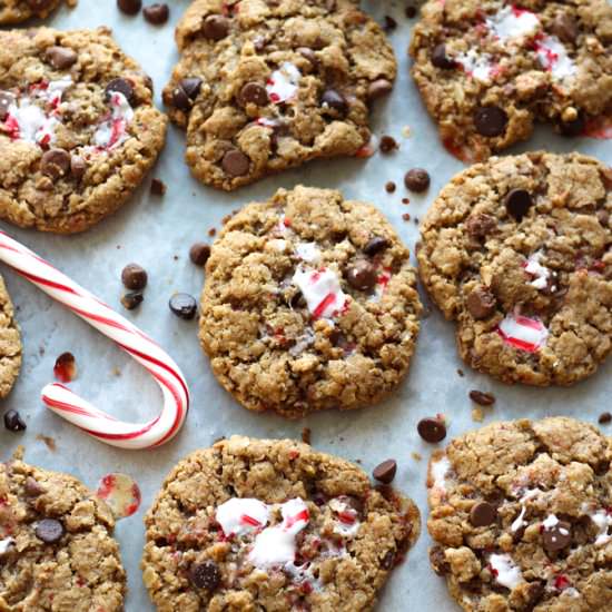 Candy Cane Monster Cookies