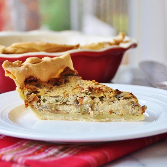 Vegan Spinach and Mushroom Quiche