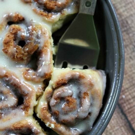 No Yeast Eggnog Cinnamon Rolls