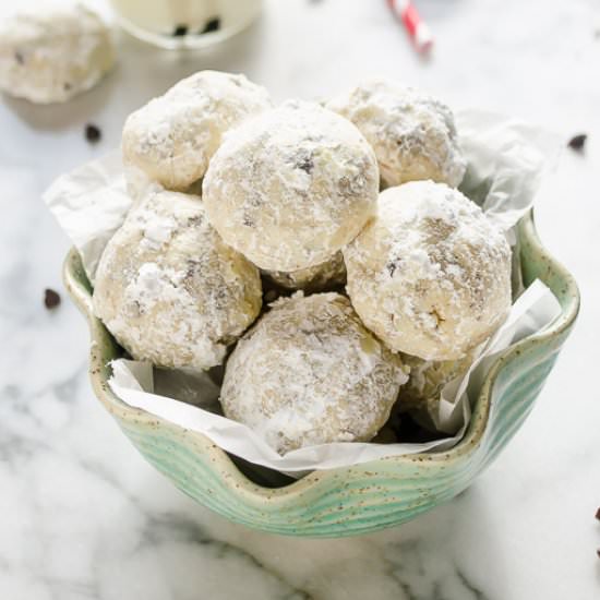 Chocolate Hazelnut Snowball Cookies