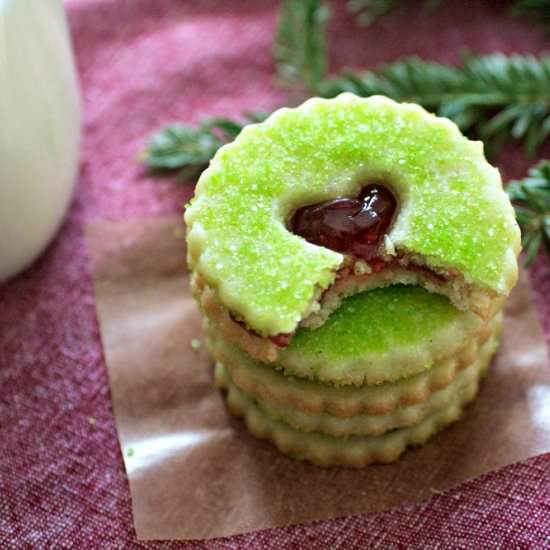 Grinch Raspberry Sugar Cookies