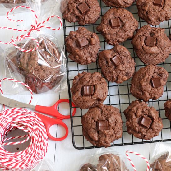 Double Chocolate Chunk Cookies