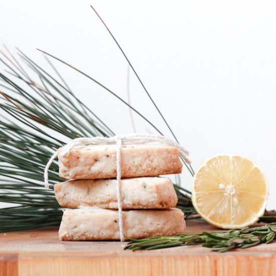 Lemon rosemary shortbread