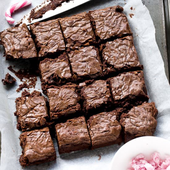 Candy Cane Fudge Brownies