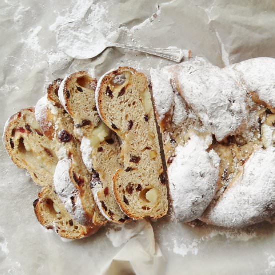Braided Marzipan Stollen