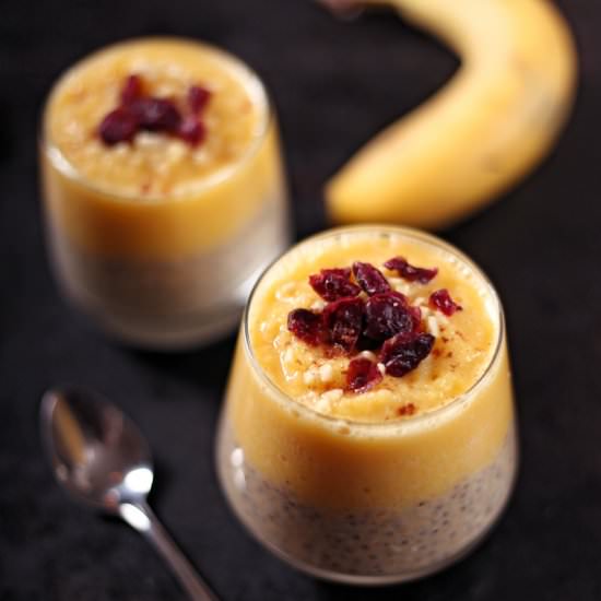 Chia Pudding with Mango Ice Cream