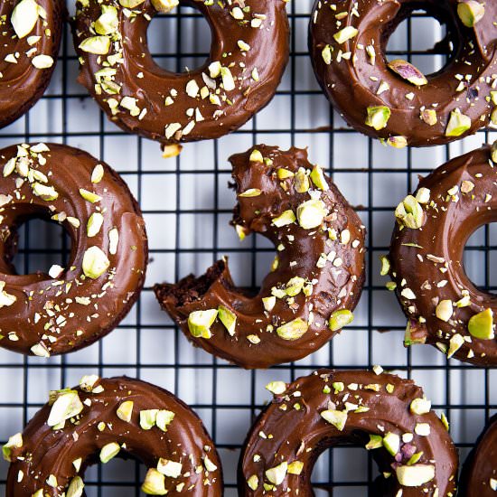 Double Chocolate Glazed Donuts