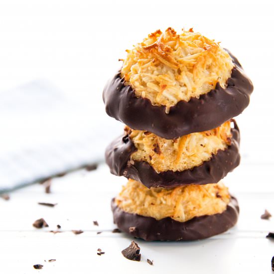 Chocolate Dipped Coconut Macaroons