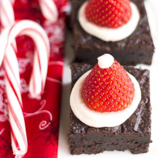 Santa Hat Brownies