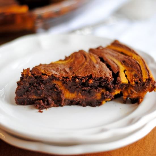 Pumpkin Brownie Swirl Pie