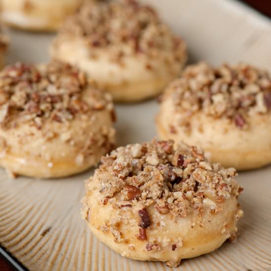 Eggnog Donuts with Streusel Topping