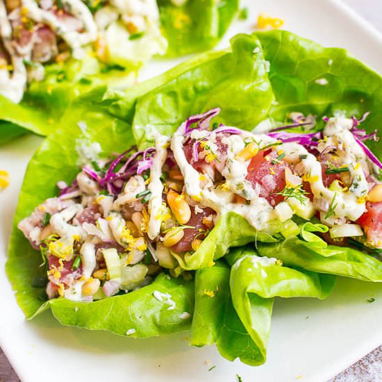 Yellowfin Tuna Lettuce Wraps