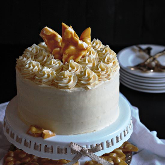 Baileys macadamia brittle cake