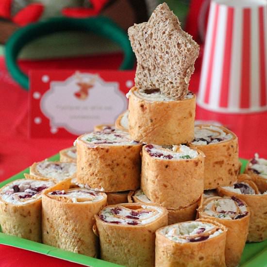 Feta and cranberry pinwheels