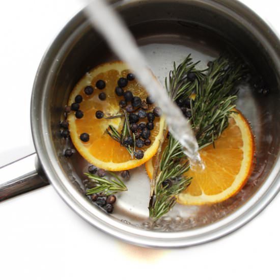 Orange juniper rosemary pot simmer