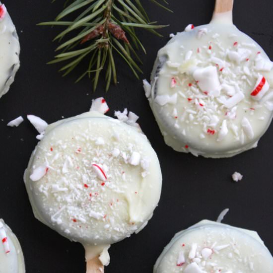 Peppermint Bark Oreo Pops