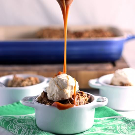 Apple Pear Cobbler with Caramel