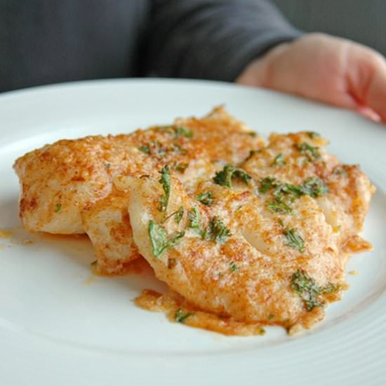 Lemon Parmesan Cod w/ Garlic Butter