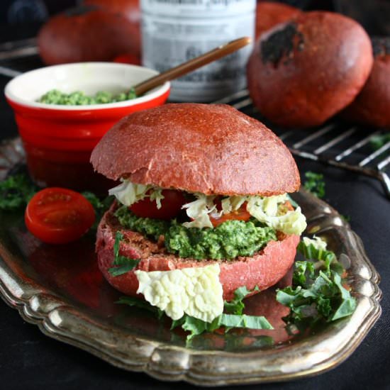 Beetroot Avocado Spelt Buns