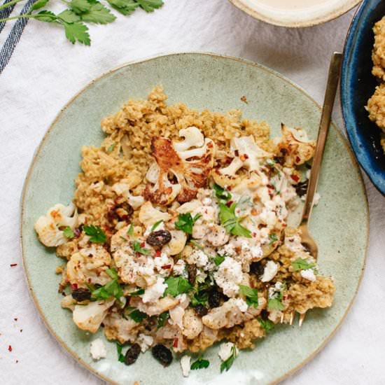 Roasted Cauliflower with Freekeh