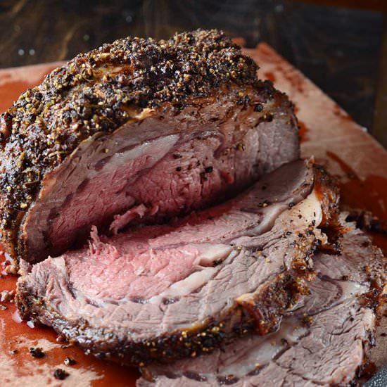Peppercorn and Rosemary Prime Rib