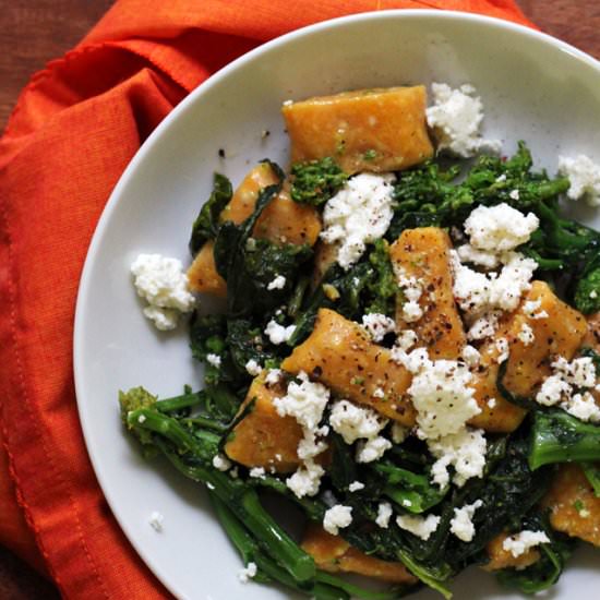 pumpkin gnocchi with broccoli rabe