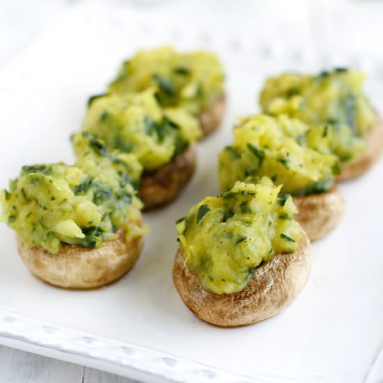 Curried Potato Stuffed Mushrooms