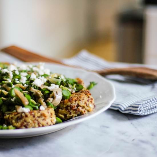 Mushroom Asparagus Quinoa Cakes