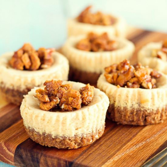 Spiced Maple Mini Cheesecakes