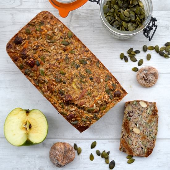 Paleo Nut, Seed, Apple and Fig Loaf